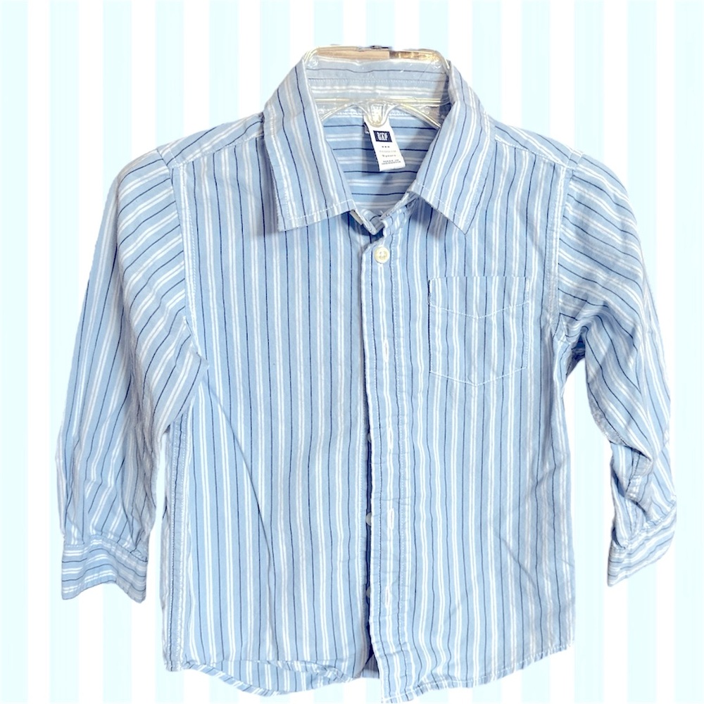 Baby Gap Toddler Blue Striped Button-Down Shirt.  Size 5.